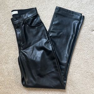 Abercrombie Vegan Leather The 90’s Straight Ultra High Rise Pant